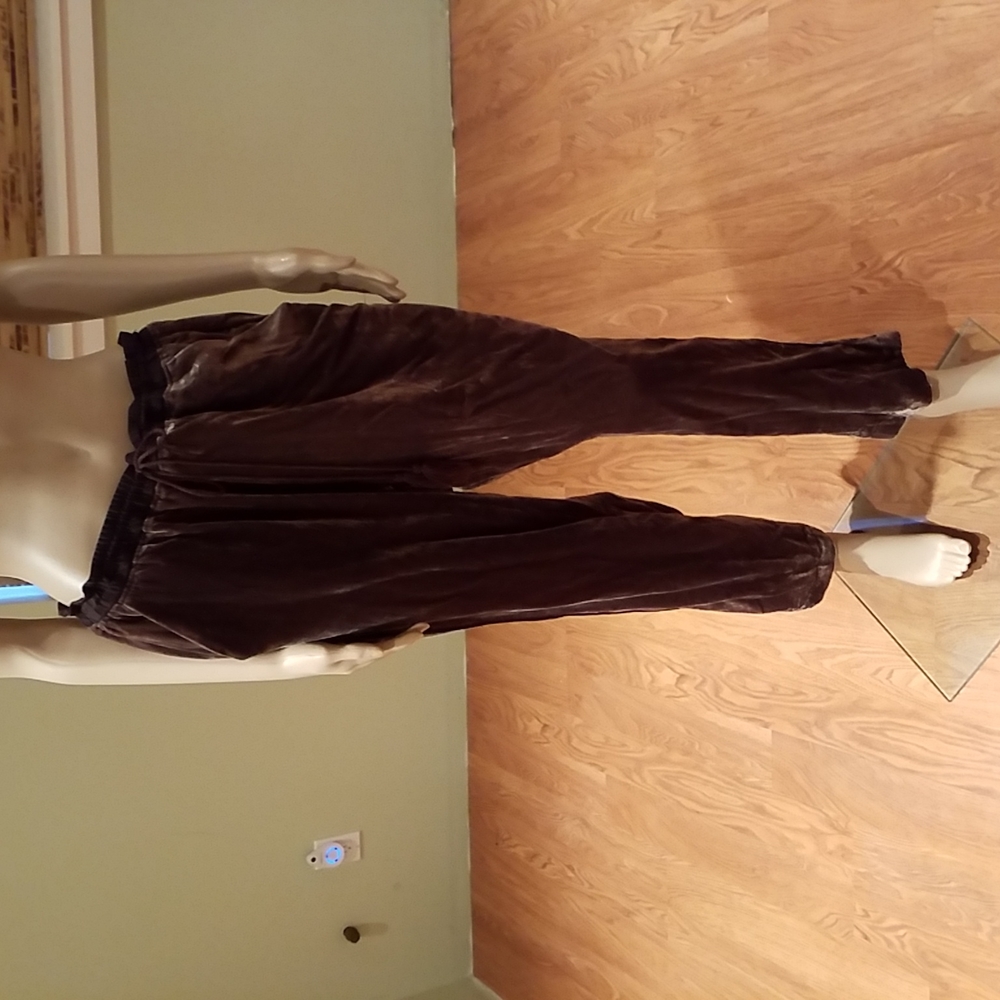 Elevenses Brown Velvet Pant With Drawstring Waist Size XL